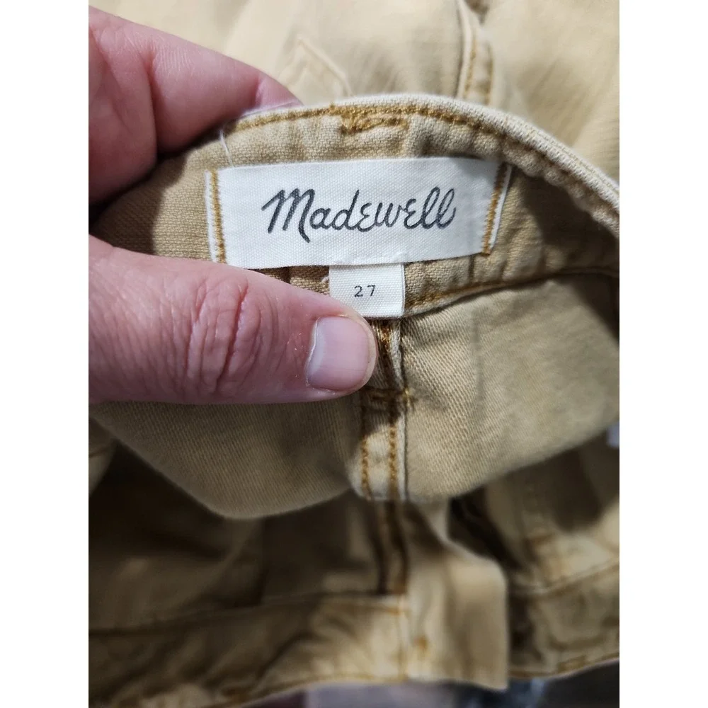 Madewell Cargo Pants Womens 27 Beige High Rise Pockets 100% Cotton Deep Pockets - Picture 13 of 14